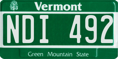 VT license plate NDI492