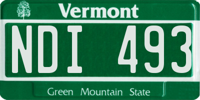 VT license plate NDI493