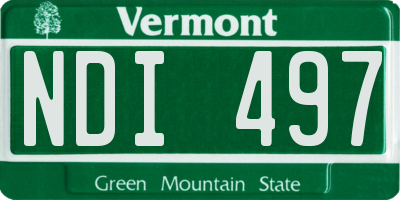 VT license plate NDI497