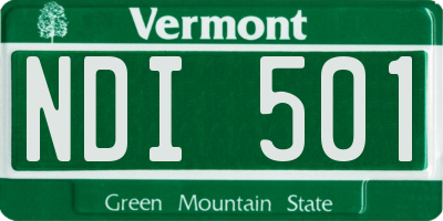 VT license plate NDI501