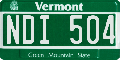 VT license plate NDI504