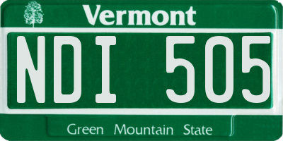 VT license plate NDI505