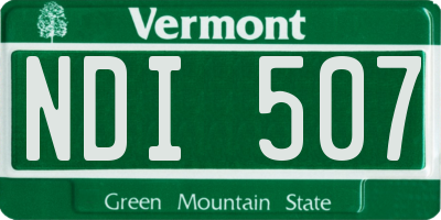VT license plate NDI507