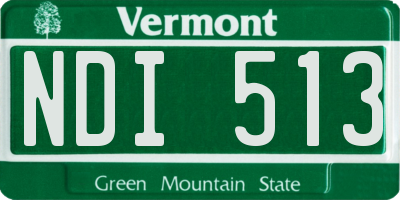 VT license plate NDI513