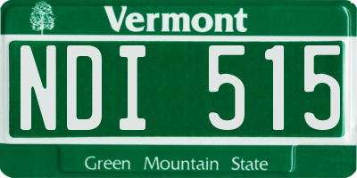 VT license plate NDI515
