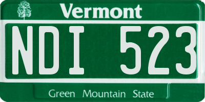 VT license plate NDI523