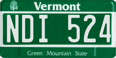 VT license plate NDI524