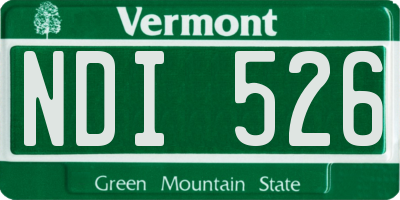 VT license plate NDI526