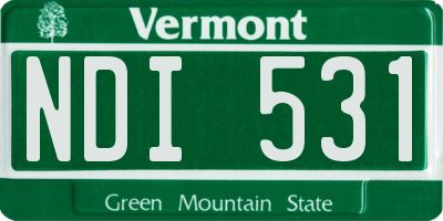 VT license plate NDI531