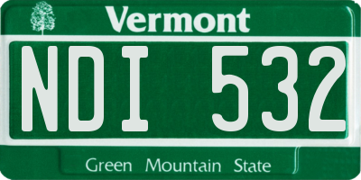 VT license plate NDI532