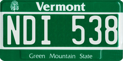 VT license plate NDI538