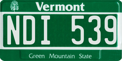 VT license plate NDI539