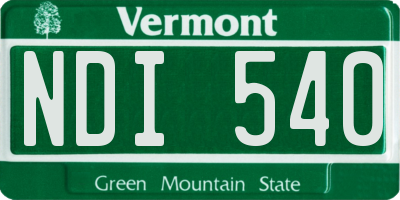 VT license plate NDI540