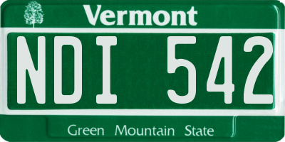 VT license plate NDI542