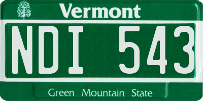 VT license plate NDI543