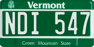 VT license plate NDI547