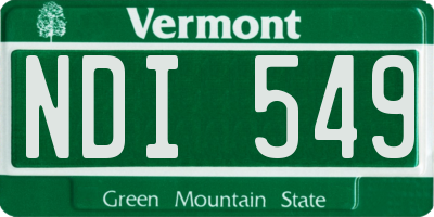 VT license plate NDI549