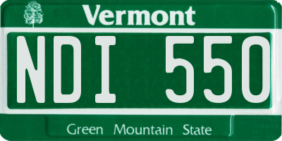 VT license plate NDI550