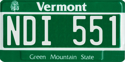 VT license plate NDI551