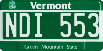 VT license plate NDI553