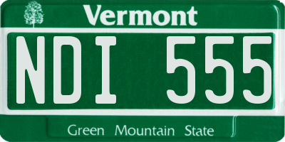 VT license plate NDI555