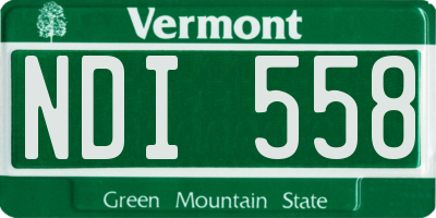 VT license plate NDI558