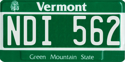 VT license plate NDI562