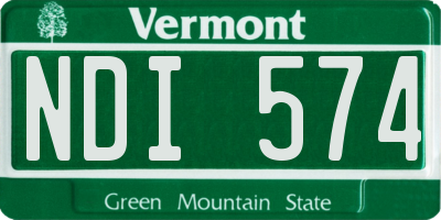 VT license plate NDI574