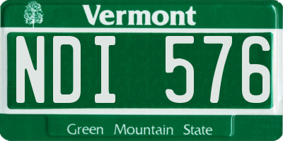 VT license plate NDI576