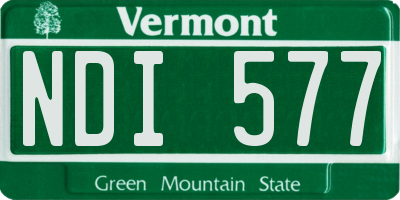 VT license plate NDI577