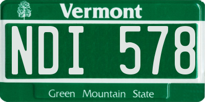 VT license plate NDI578