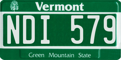 VT license plate NDI579