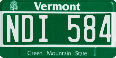VT license plate NDI584