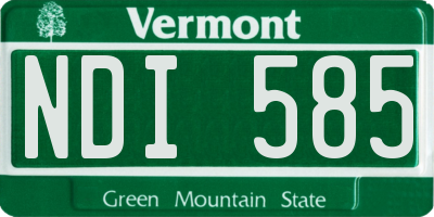 VT license plate NDI585