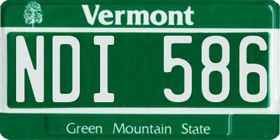 VT license plate NDI586