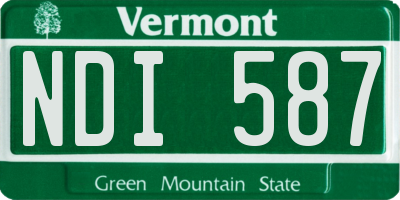 VT license plate NDI587