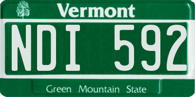 VT license plate NDI592