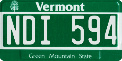VT license plate NDI594