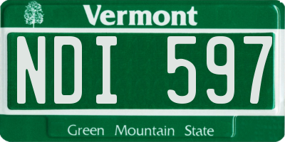 VT license plate NDI597