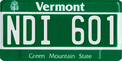 VT license plate NDI601
