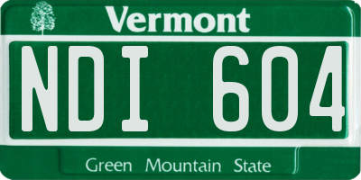 VT license plate NDI604
