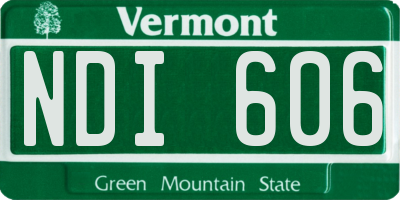 VT license plate NDI606