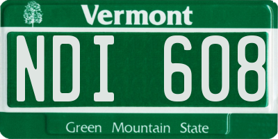 VT license plate NDI608