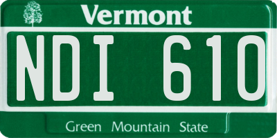 VT license plate NDI610