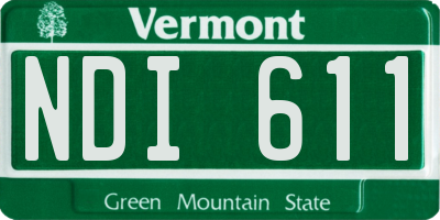 VT license plate NDI611