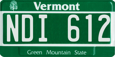VT license plate NDI612
