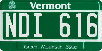 VT license plate NDI616