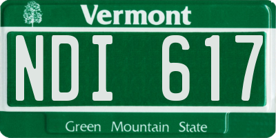 VT license plate NDI617