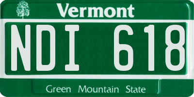 VT license plate NDI618