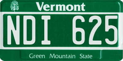 VT license plate NDI625